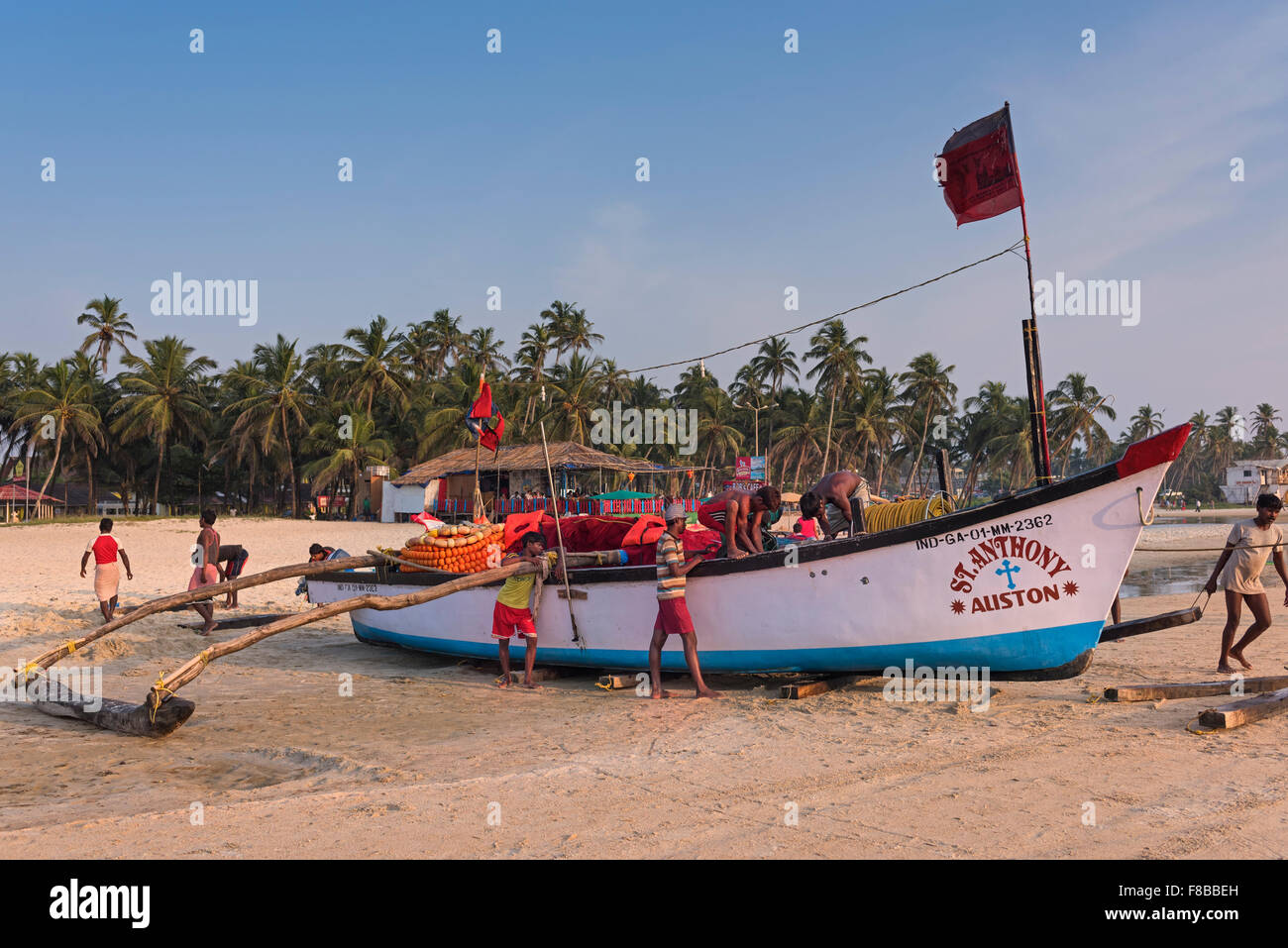 Fishing boat Colva Beach Goa India Stock Photo