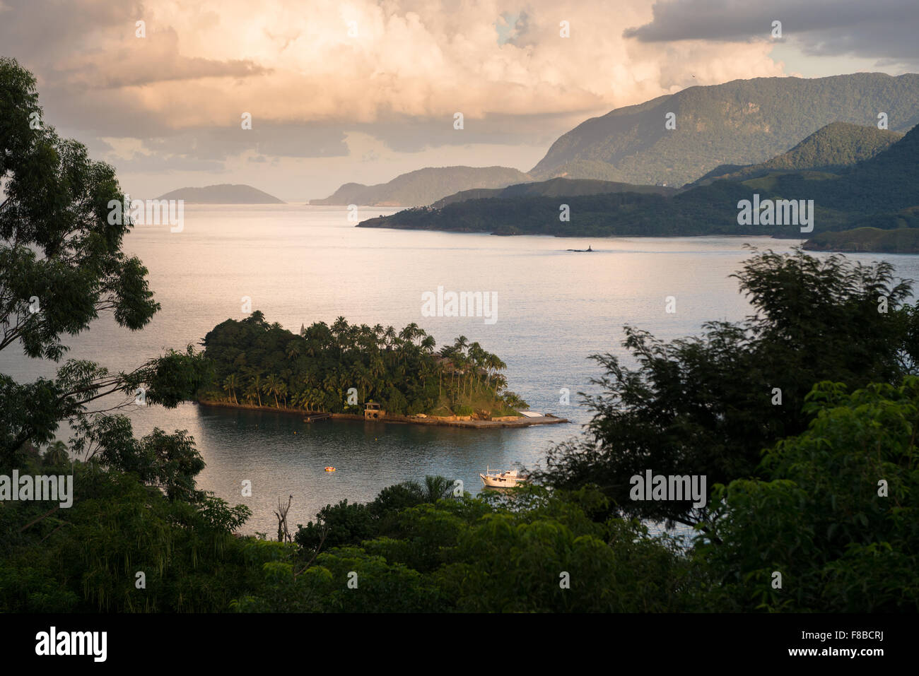 View of the island Ilha das Cabras, Ilhabela, Brazil Stock Photo