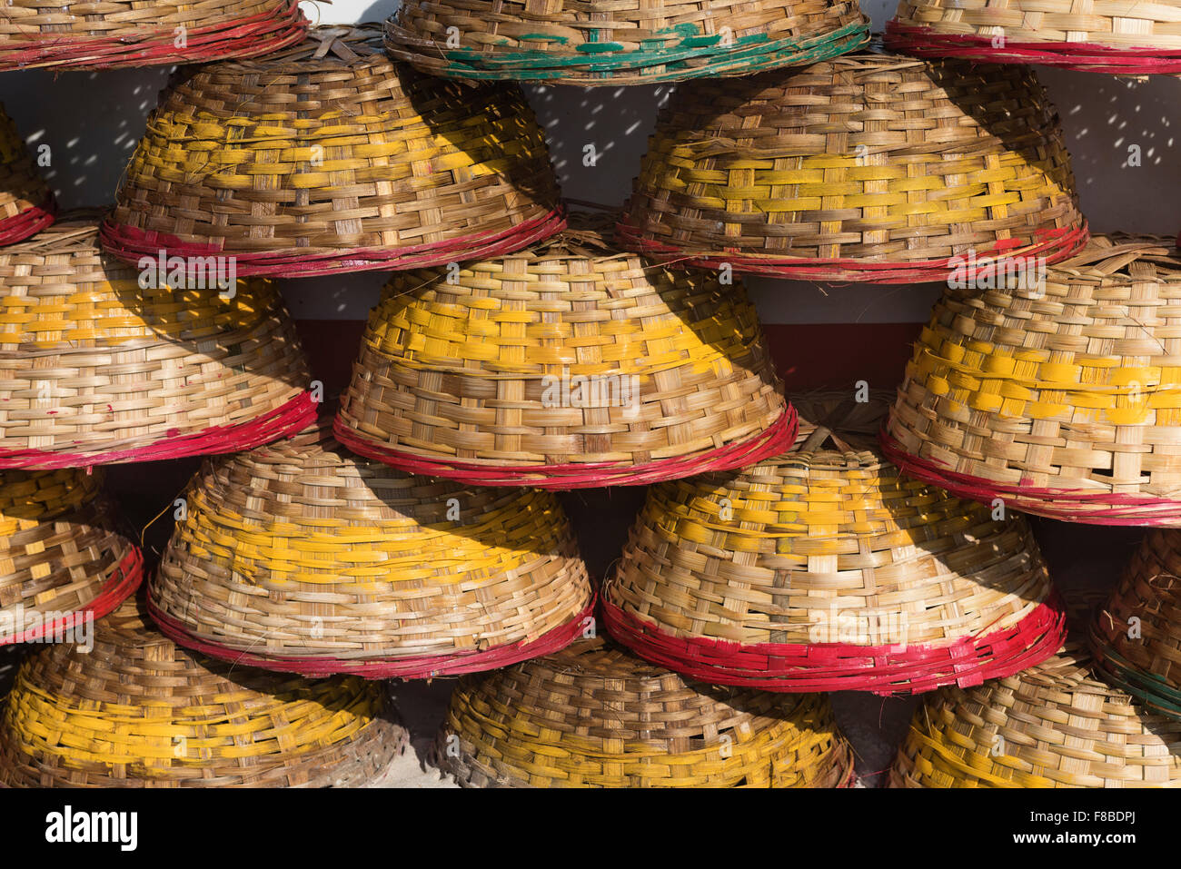 Fishing baskets Colva Beach Goa India Stock Photo