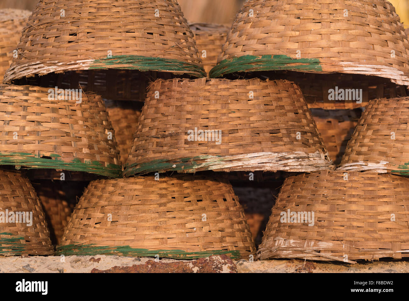 Fishing baskets Colva Beach Goa India Stock Photo - Alamy