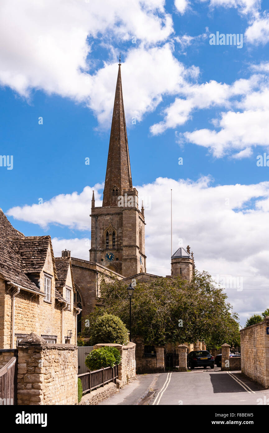 Looking down to St John the Baptist Church at Burford , Oxfordshire , England , Britain , Uk Stock Photo
