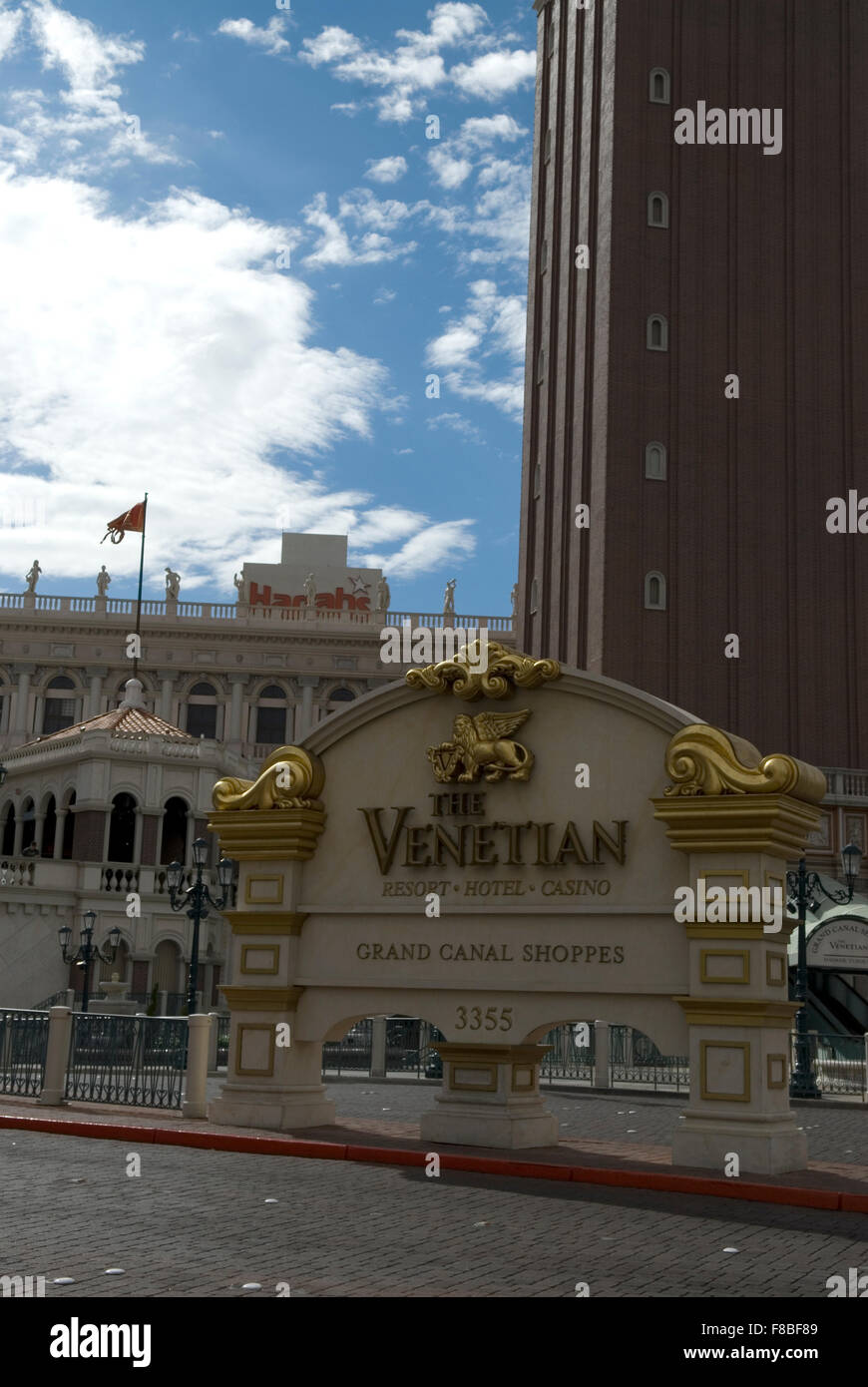 Venetian Hotel Casino sign at Las Vegas, Nevada, USA. Stock Photo