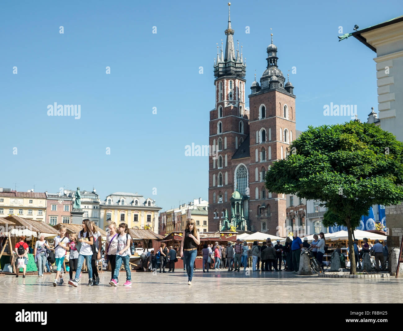 Main Market Square in Krakow Stock Photo