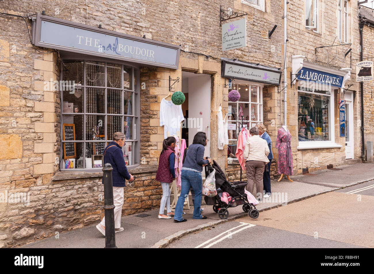 The Nail Boudoir and Powder Cashmere shop store at Stow-on-the-Wold , Cheltenham , Gloucestershire , England , Britain , Uk Stock Photo