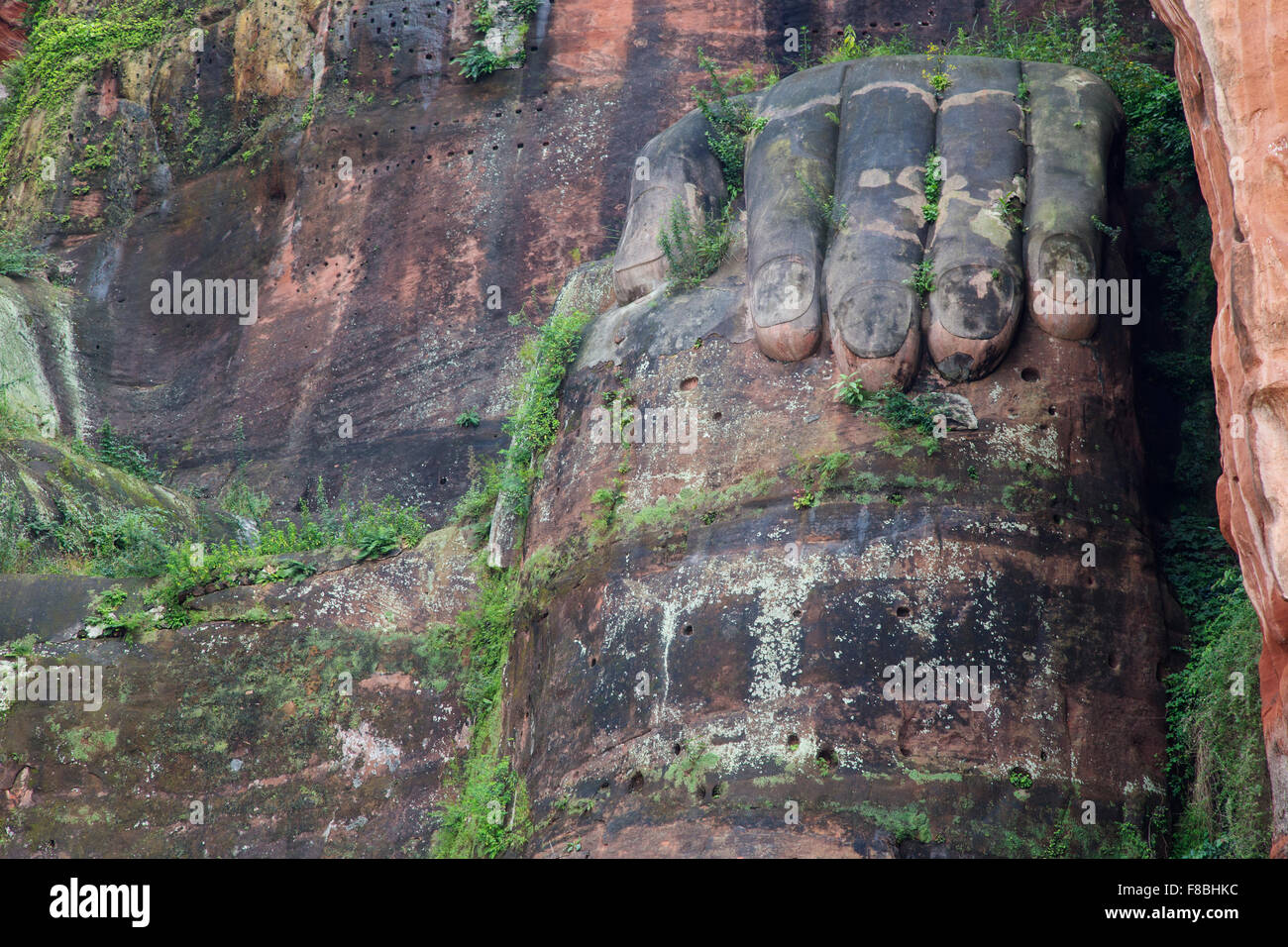 Leshan Giant Buddha - Hand Detail Sichuan Province China LA008727 Stock Photo