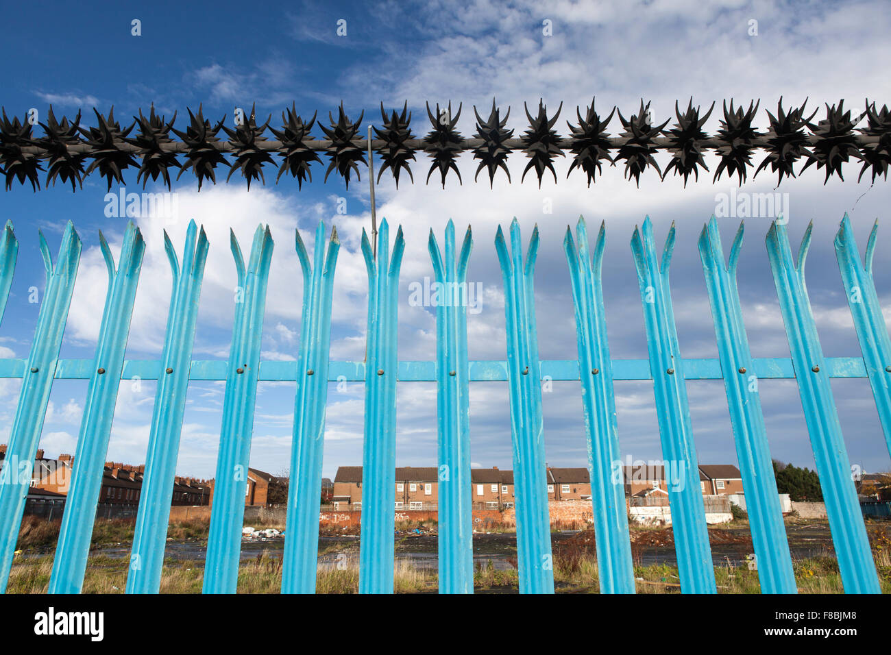 Security fence in West Belfast, Northern Ireland Stock Photo Alamy
