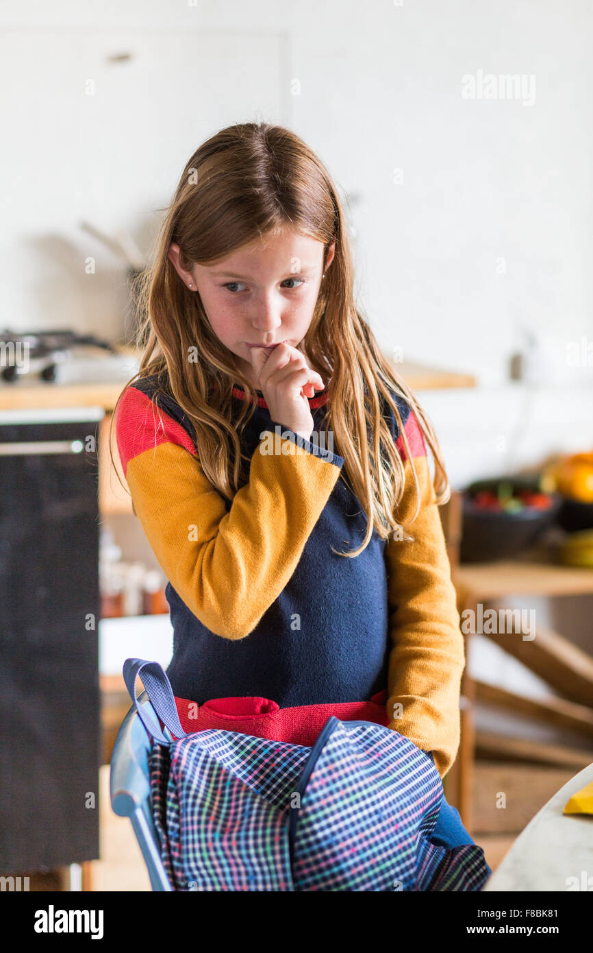 9-year-old girl. Stock Photo