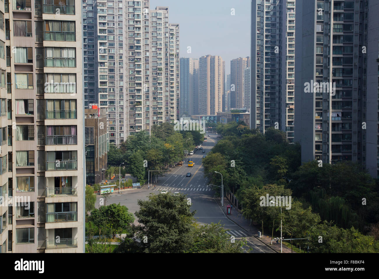 High Rise Apartment Blocks Chengdu City Sichuan Province China LA008744 Stock Photo
