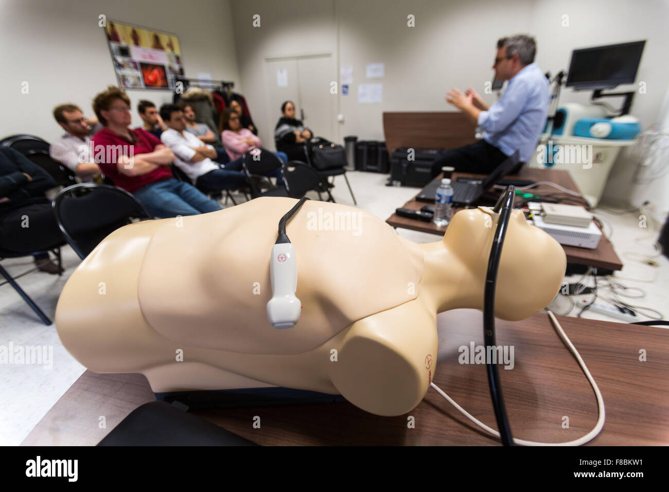 Medical training, Patient simulator, SimMan 3G®, plateform iLumens, Paris-Descartes university. Stock Photo