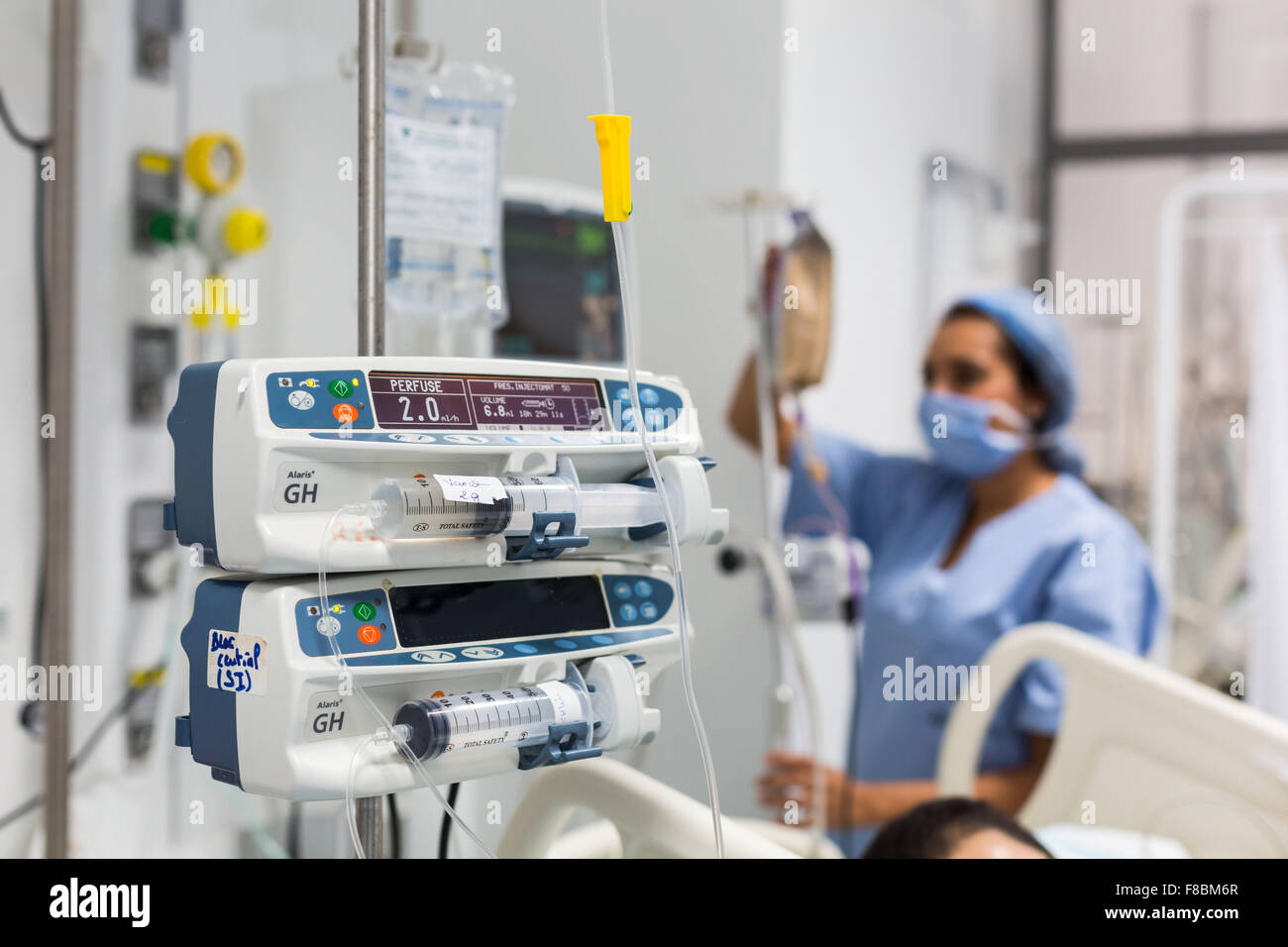 Electric syringe pump in intensive care unit Stock Photo Alamy