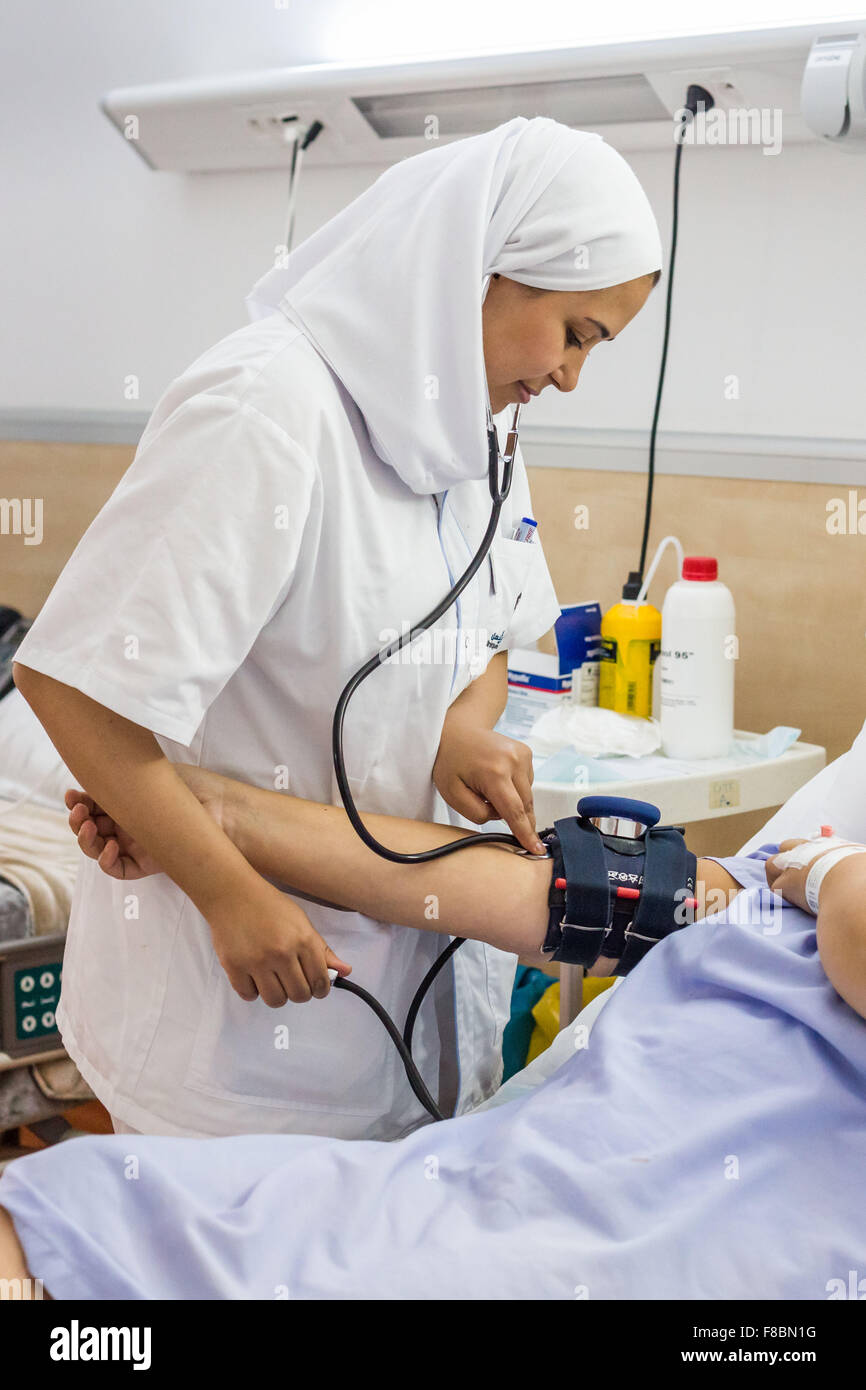 Nurse in a private hospital, Tunisia. Stock Photo
