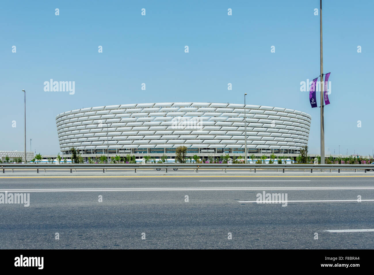 BAKU - MAY 10, 2015: Baku Olympic Stadium on May 10 in BAKU, Azerbaijan. Baku Azerbaijan will host the first European Games Stock Photo