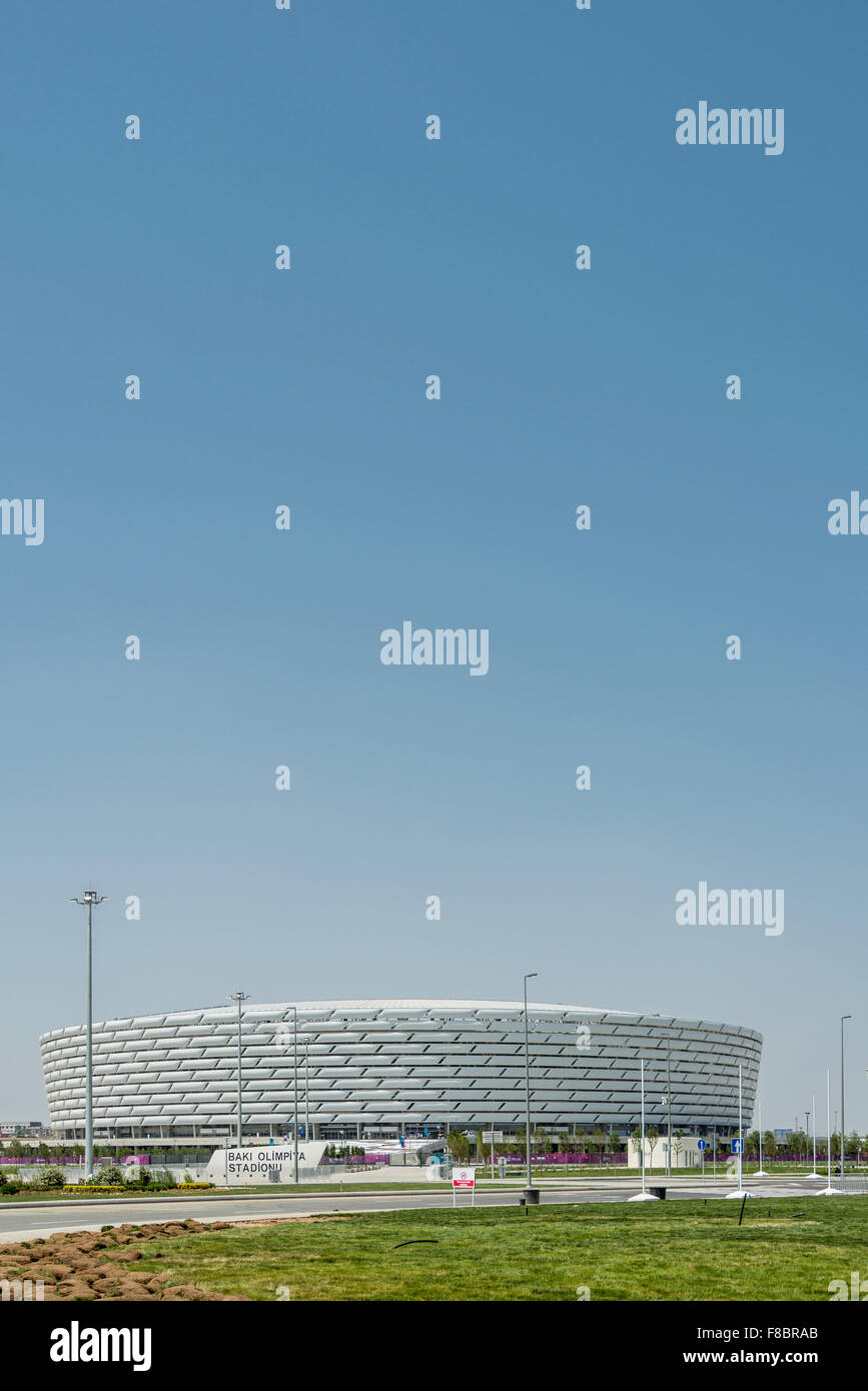 BAKU - MAY 10, 2015: Baku Olympic Stadium on May 10 in BAKU, Azerbaijan. Baku Azerbaijan will host the first European Games Stock Photo