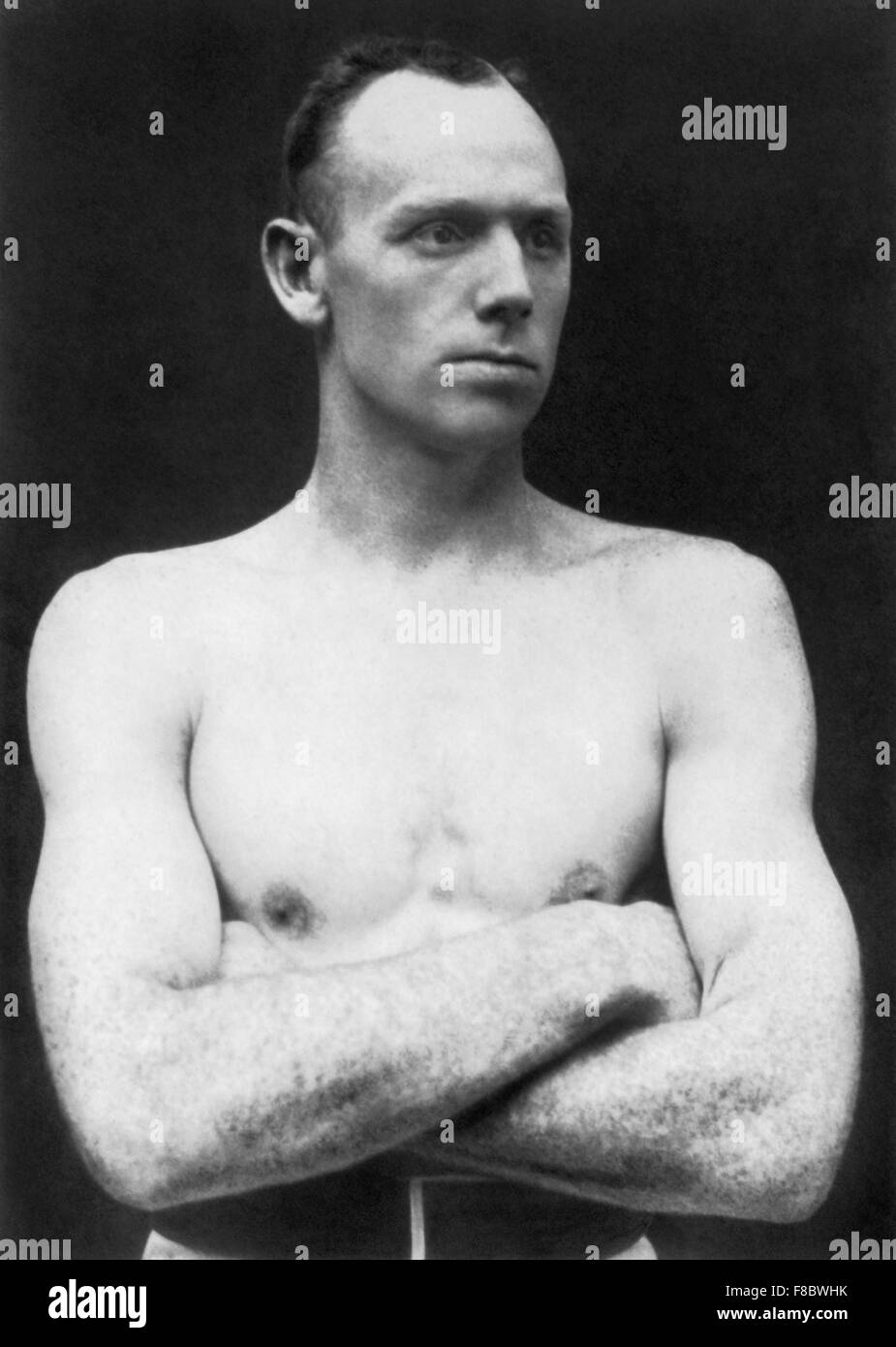 Vintage portrait photo of boxer Bob Fitzsimmons (1863 - 1917) - World Heavyweight Champion from 1897 to 1899 and the first triple weight world champion in history. Stock Photo