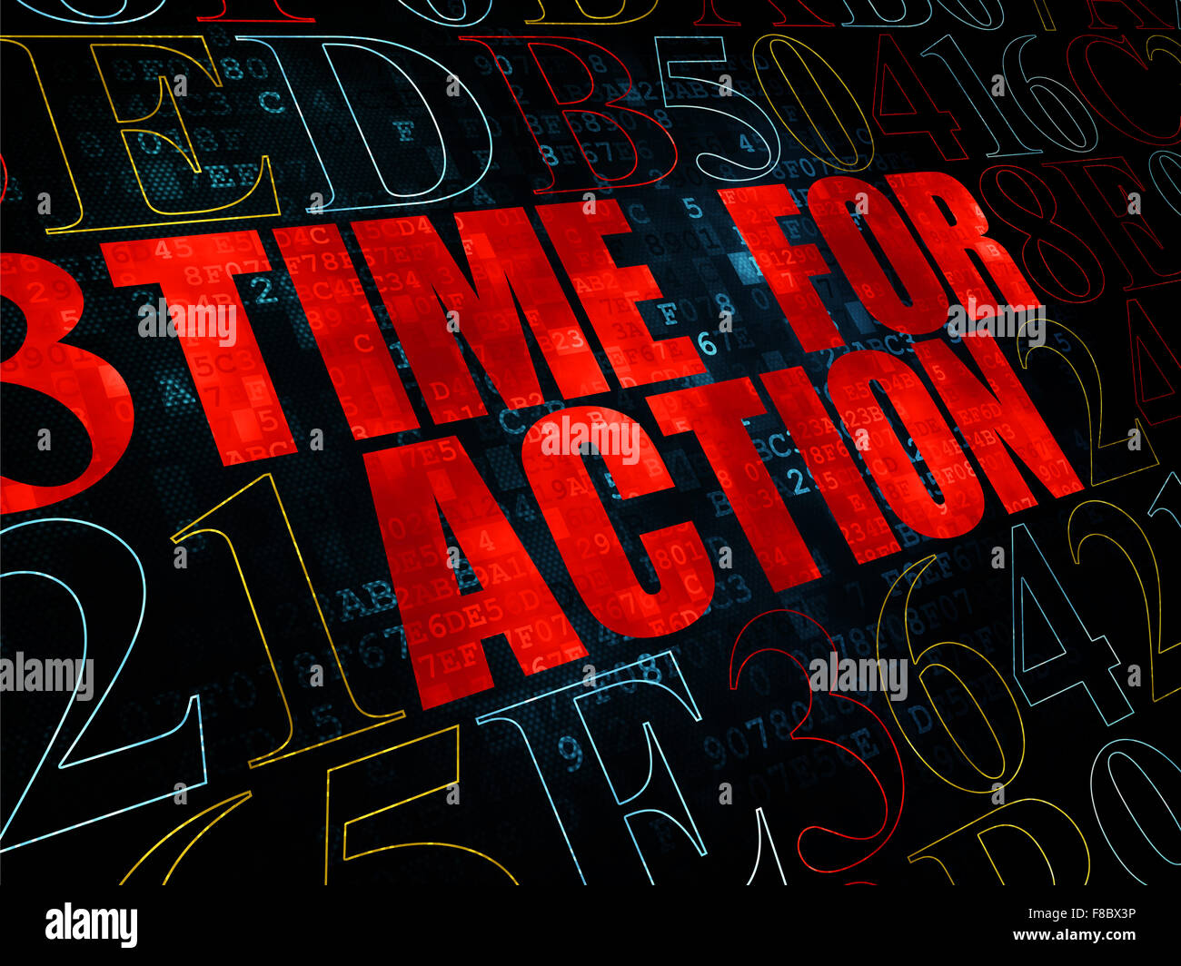 Timeline concept: Time for Action on Digital background Stock Photo - Alamy
