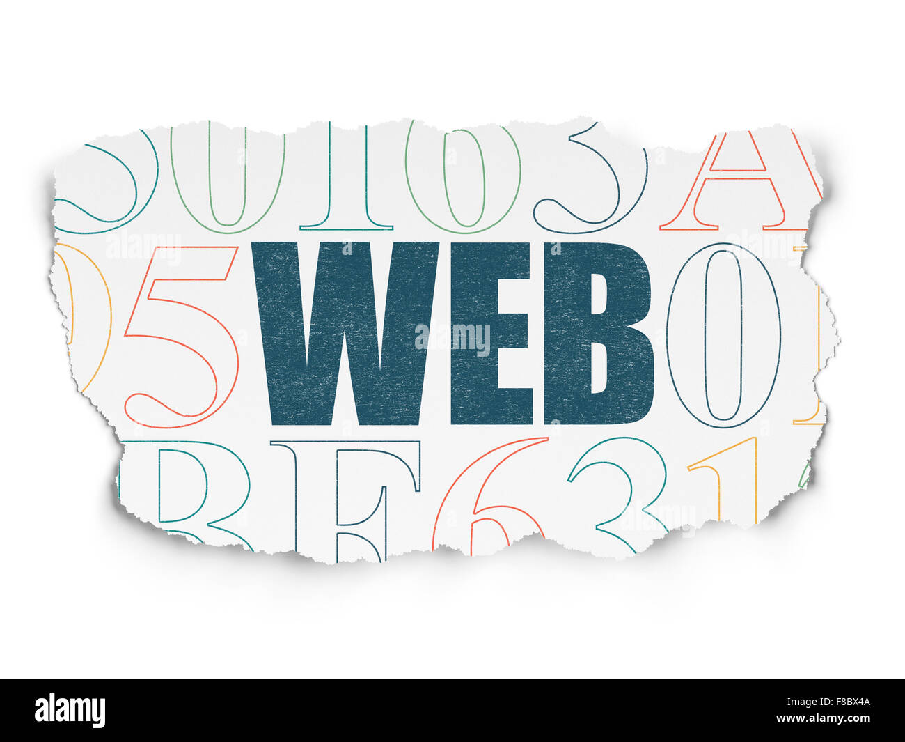 Web design concept: Web on Torn Paper background Stock Photo - Alamy