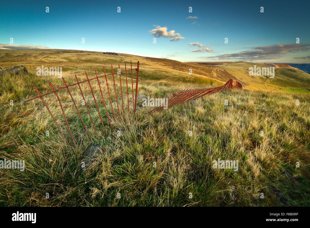The fence that runs along Pots and Pans hill Greenfield, Saddleworth
