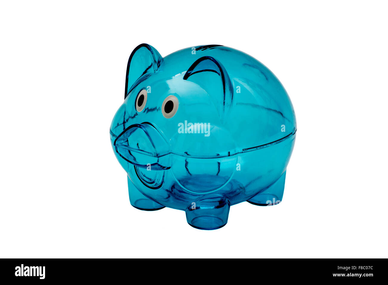 Empty glass piggy bank isolated on white Stock Photo - Alamy