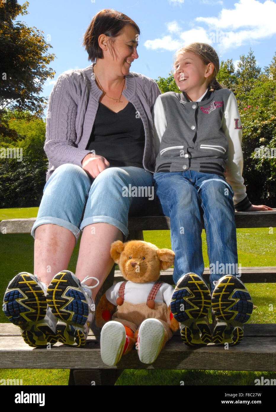 Tania Davidson and her daughter Chloe, 11, launch the Juvenile Diabetes Research Foundation Walk to Cure Diabetes 2011. Stock Photo