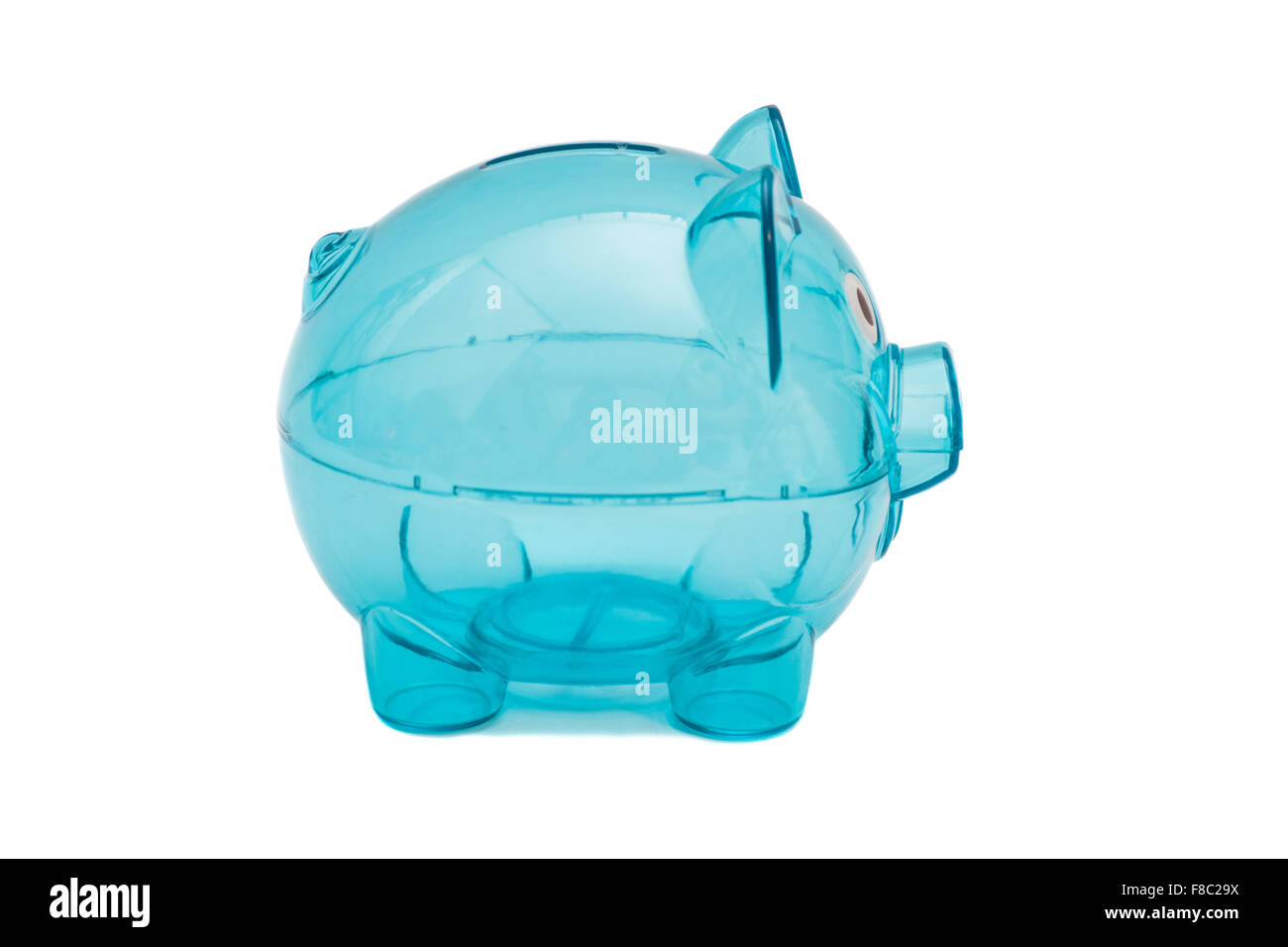 Empty glass piggy bank isolated on white Stock Photo - Alamy