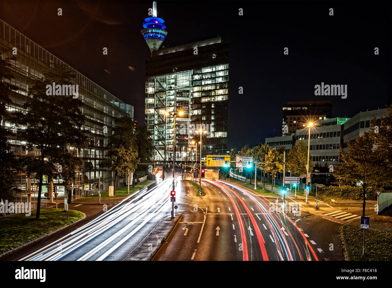 Duesseldorf by night Stock Photo