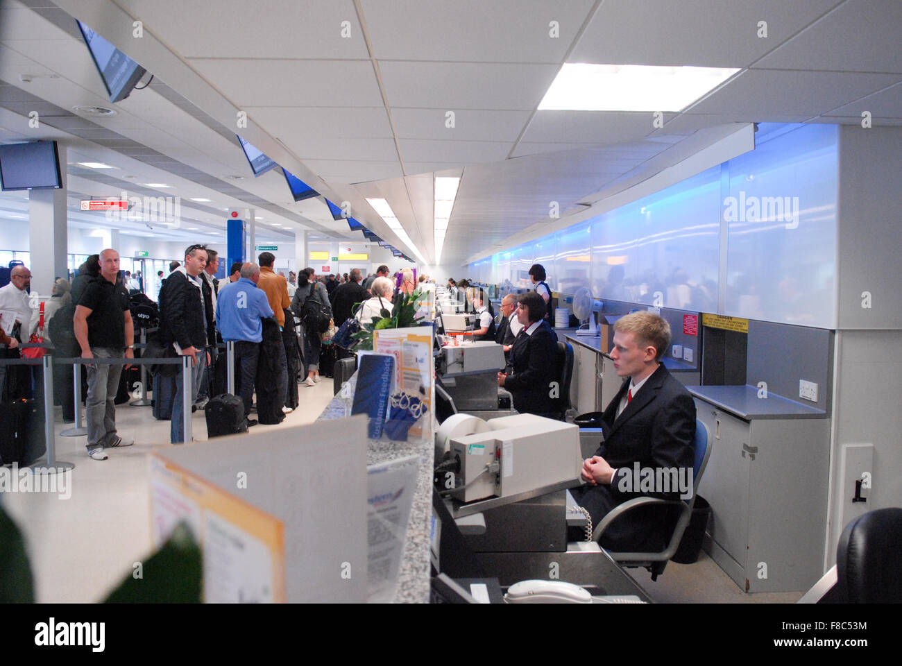 Check In Desks At Aberdeen Airport In Aberdeen Scotland Stock