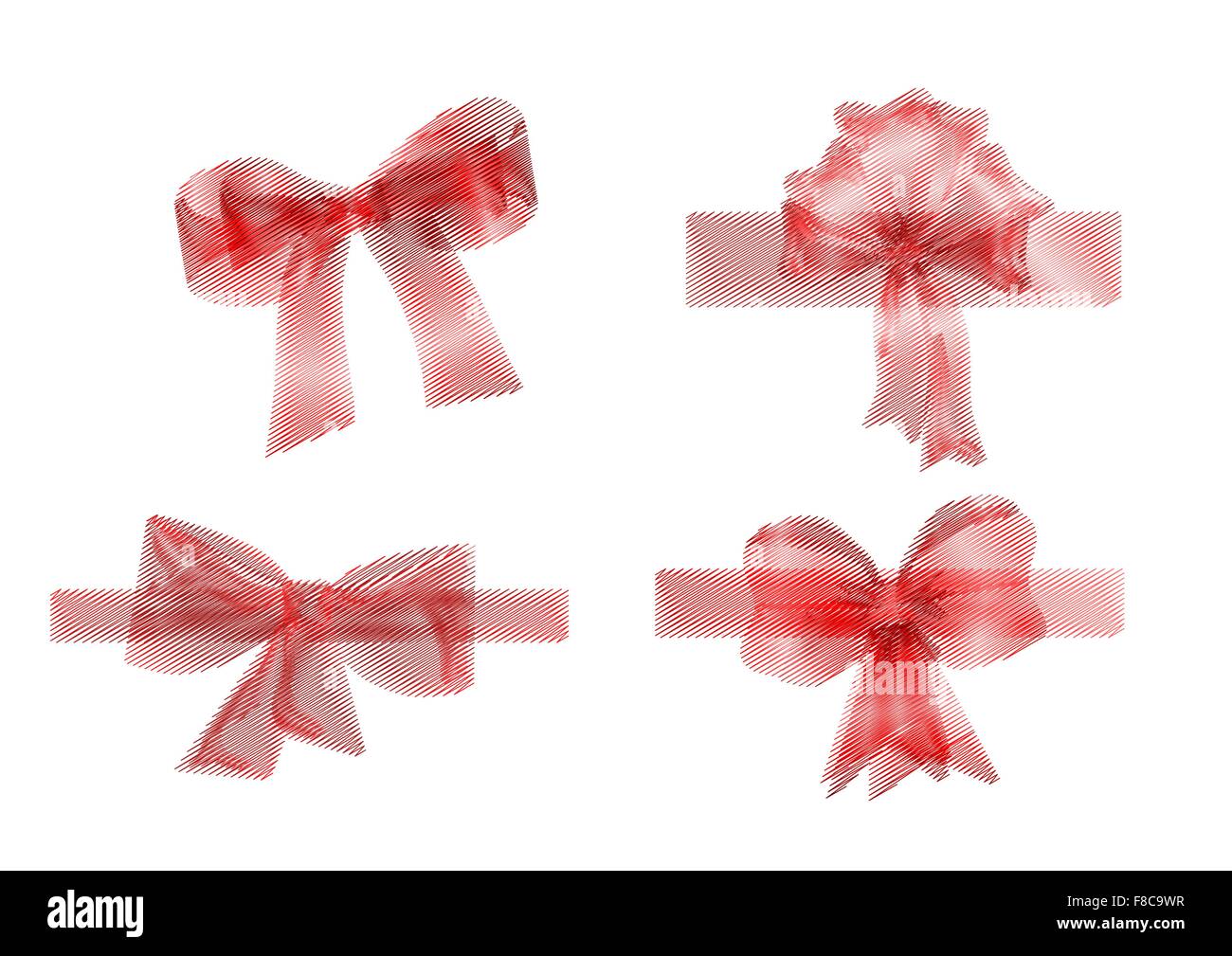set of four red ribbons isolated on white Stock Vector Image & Art - Alamy
