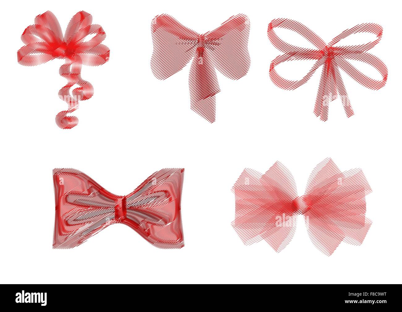 set of red ribbons isolated on white Stock Vector Image & Art - Alamy