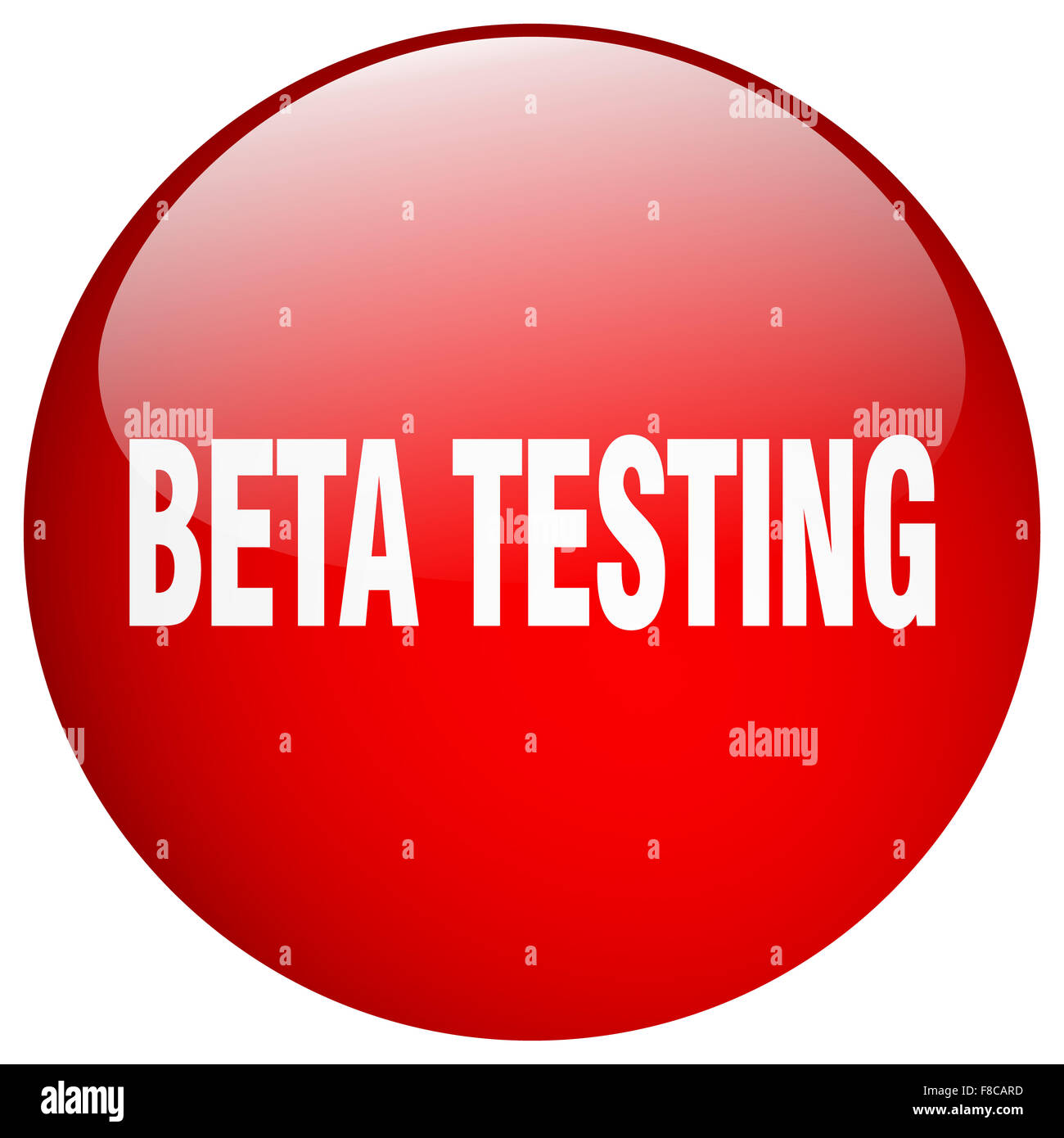 beta testing red round gel isolated push button Stock Photo - Alamy