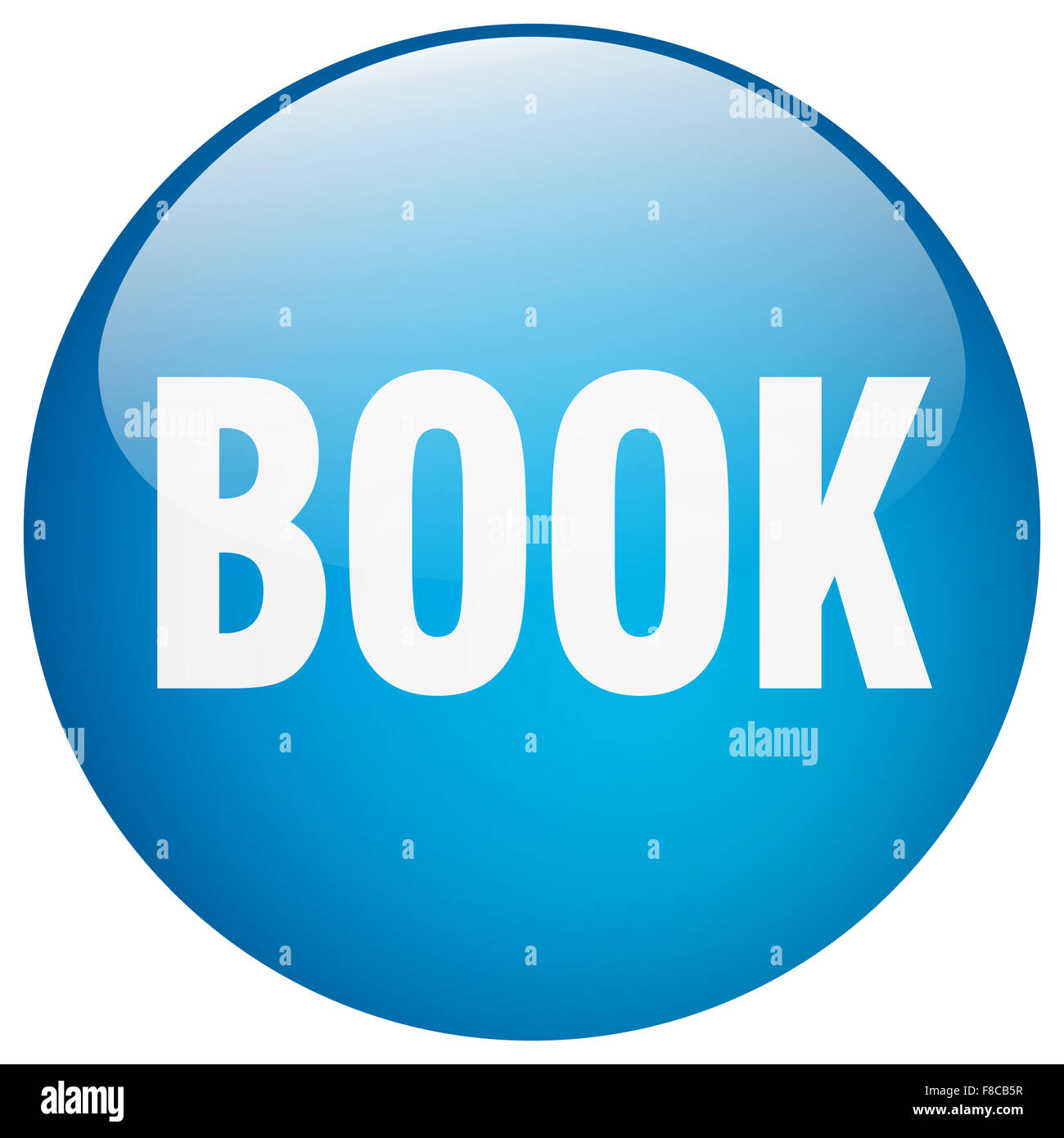 book blue round gel isolated push button Stock Photo - Alamy