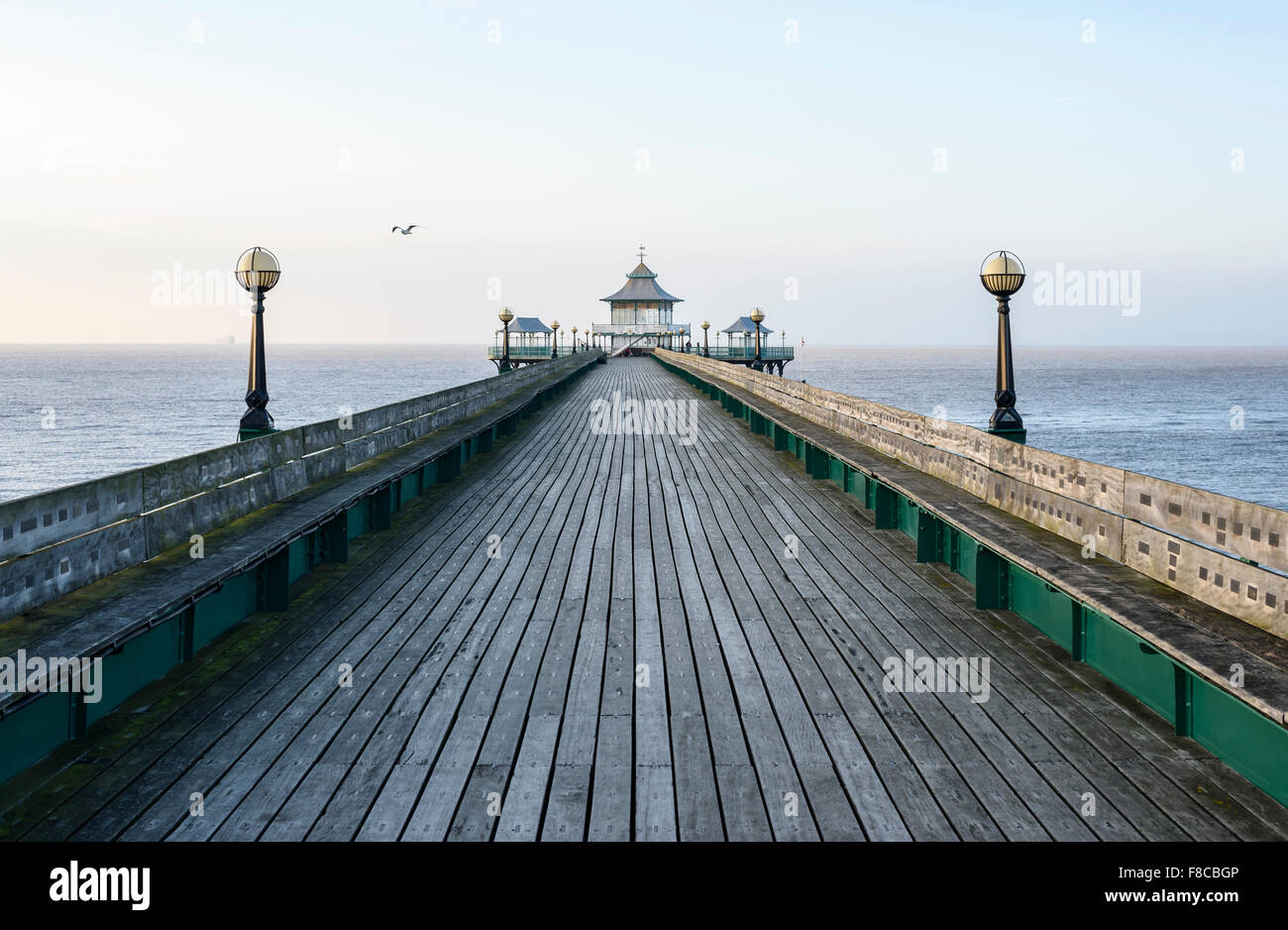 The Victorian Pier at Clevedon in North Somerset. Opened in 1869 the pier is one of the earliest examples in the country Stock Photo