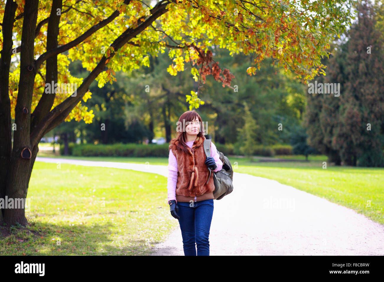 Women backpack hi-res stock photography and images - Alamy