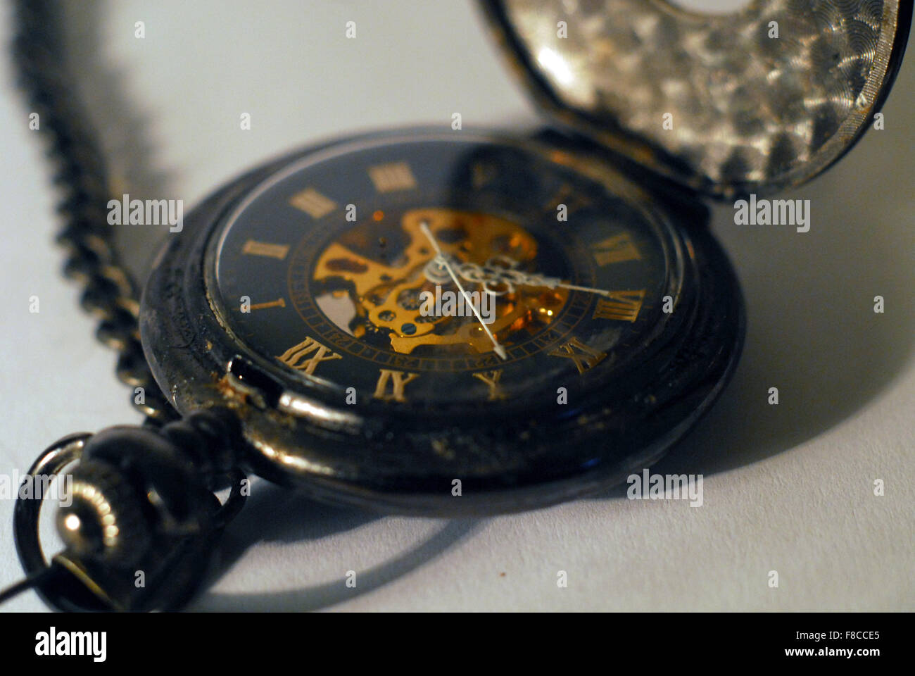 fobwatch,watch,time,corroded,rusty,skeleton watch Stock Photo