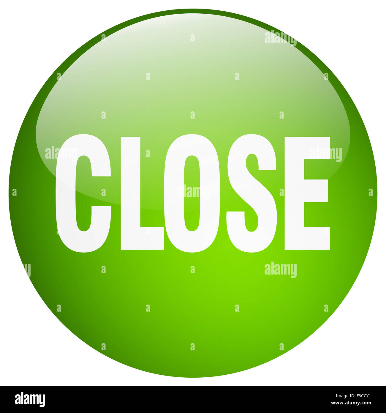 close green round gel isolated push button Stock Photo - Alamy