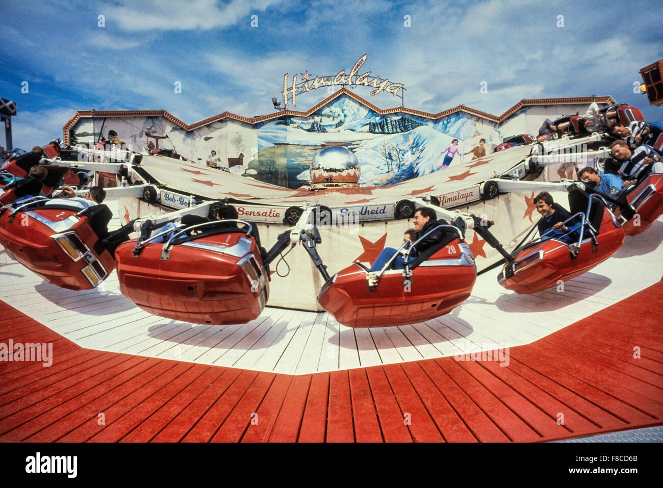 Himalaya ride. Southport Pleasureland. Merseyside. England. UK. Circa 1980's Stock Photo