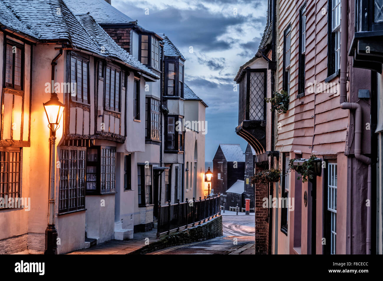 All Saints Street. Hastings Old Town, East Sussex, England. UK Stock