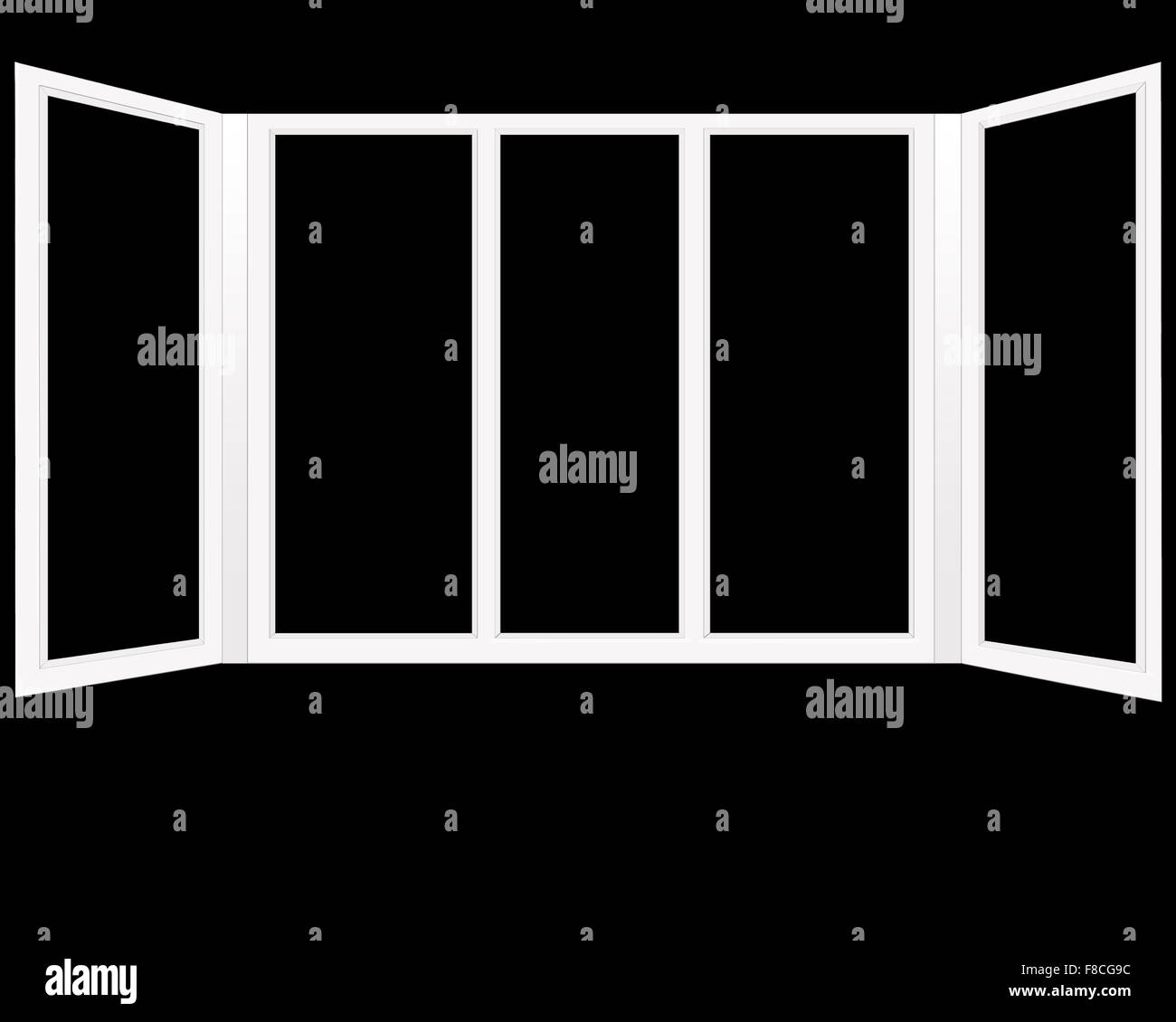 frame of plastic windows isolated on the black background Stock Photo ...