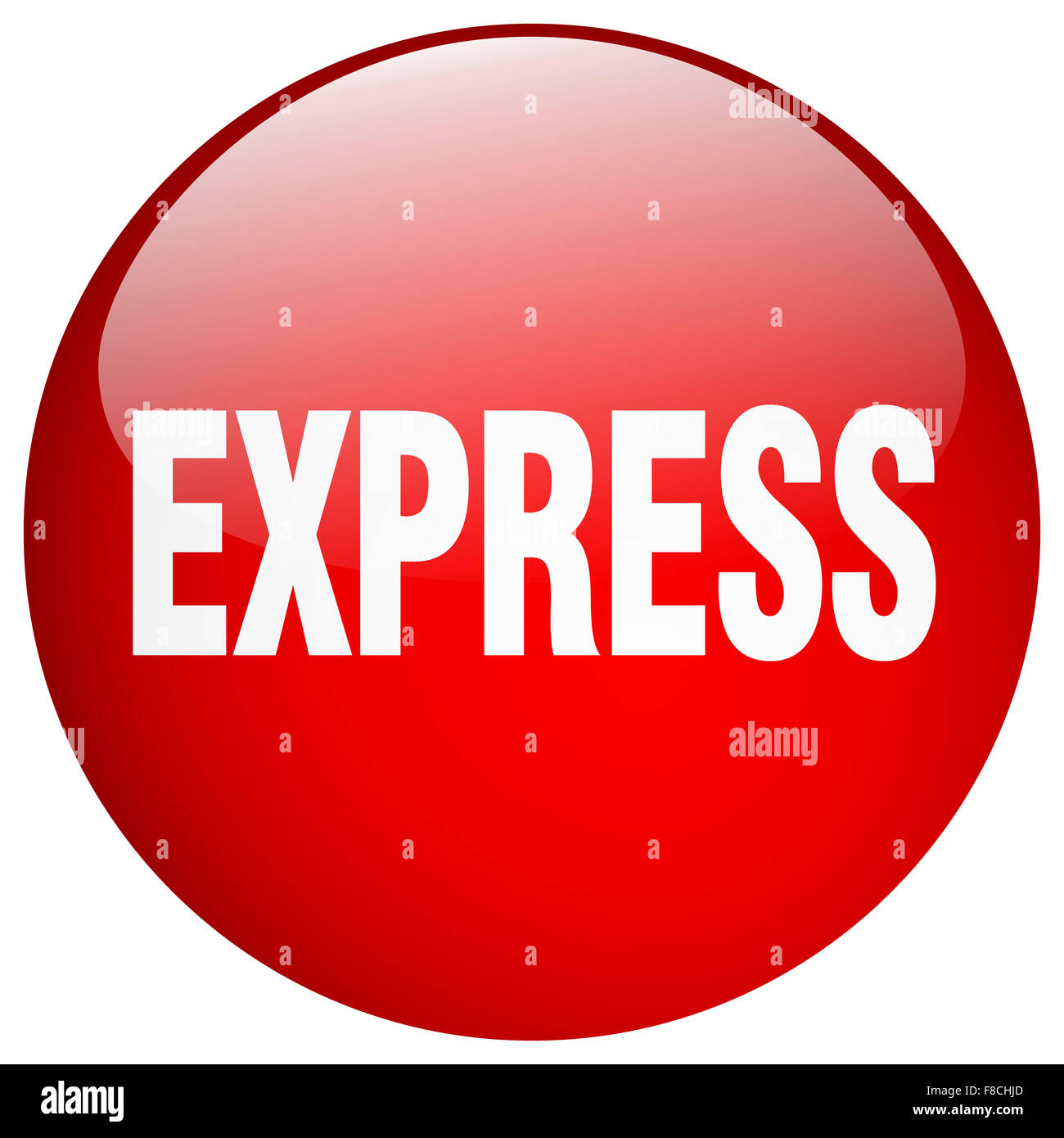 express red round gel isolated push button Stock Photo - Alamy