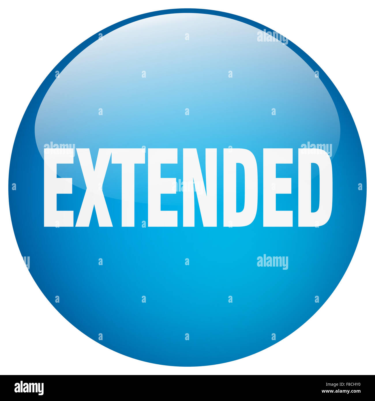 extended blue round gel isolated push button Stock Photo - Alamy