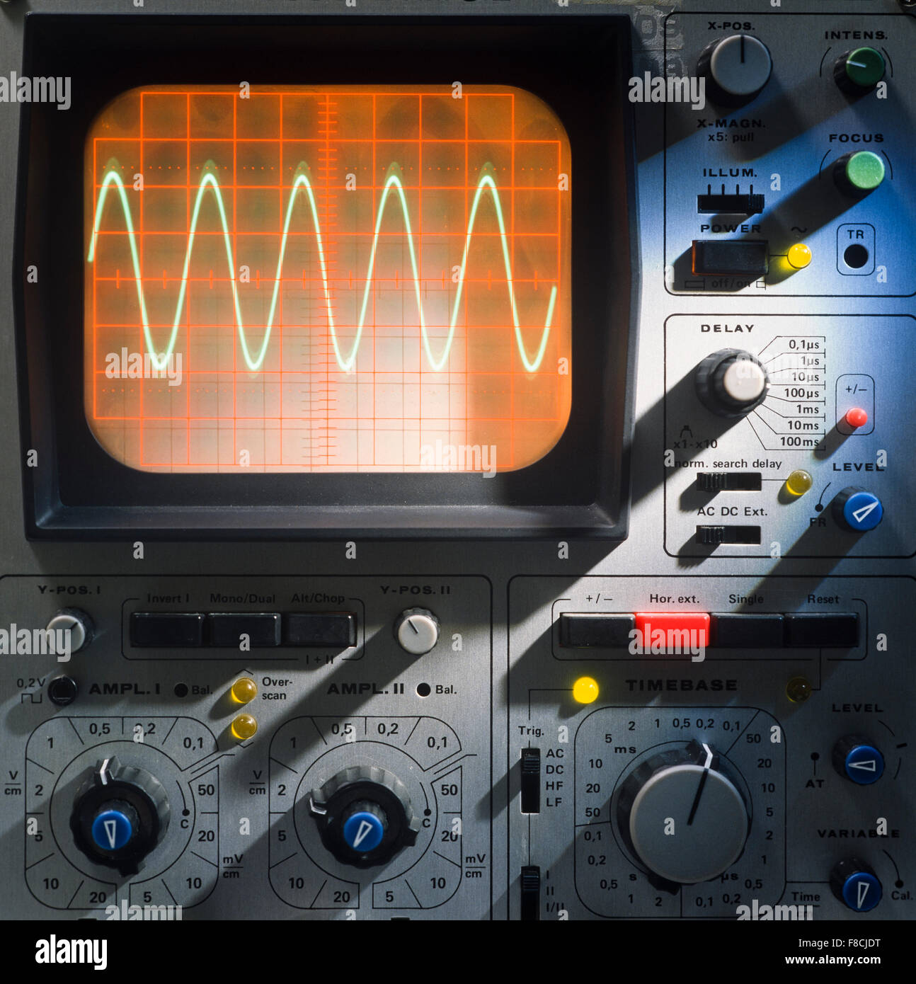 oscilloscope in an elctronic testing lab Stock Photo