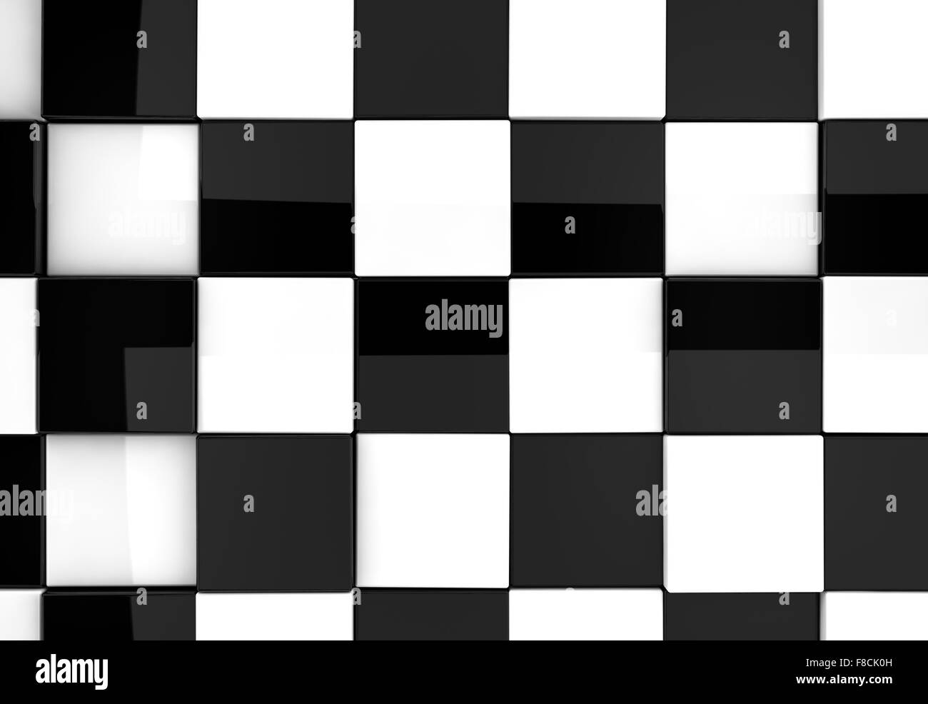 Shiny chess background detail in black and white Stock Photo