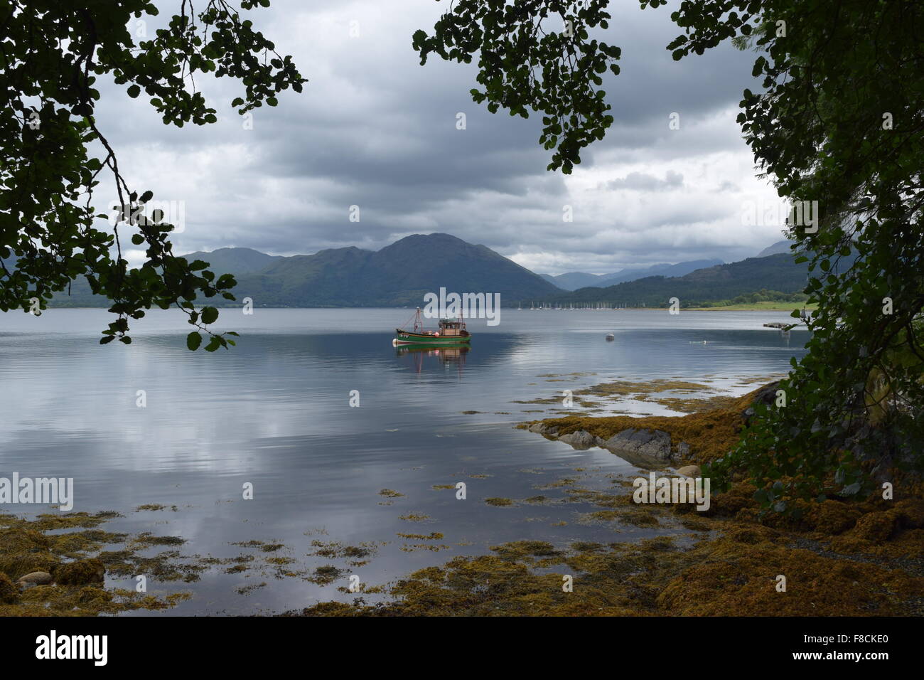 fishing boat on the loch near oban Stock Photo