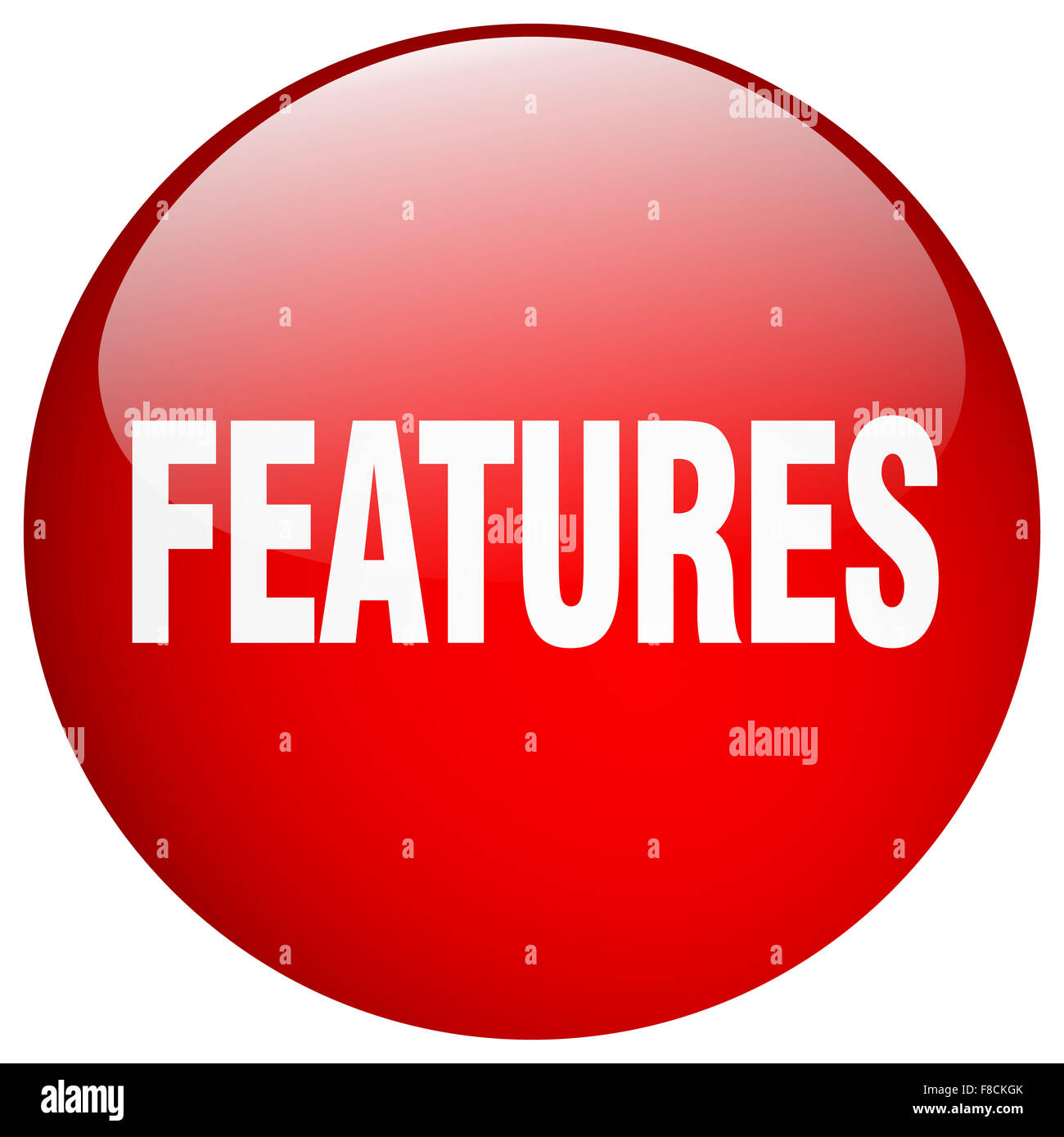 features red round gel isolated push button Stock Photo - Alamy