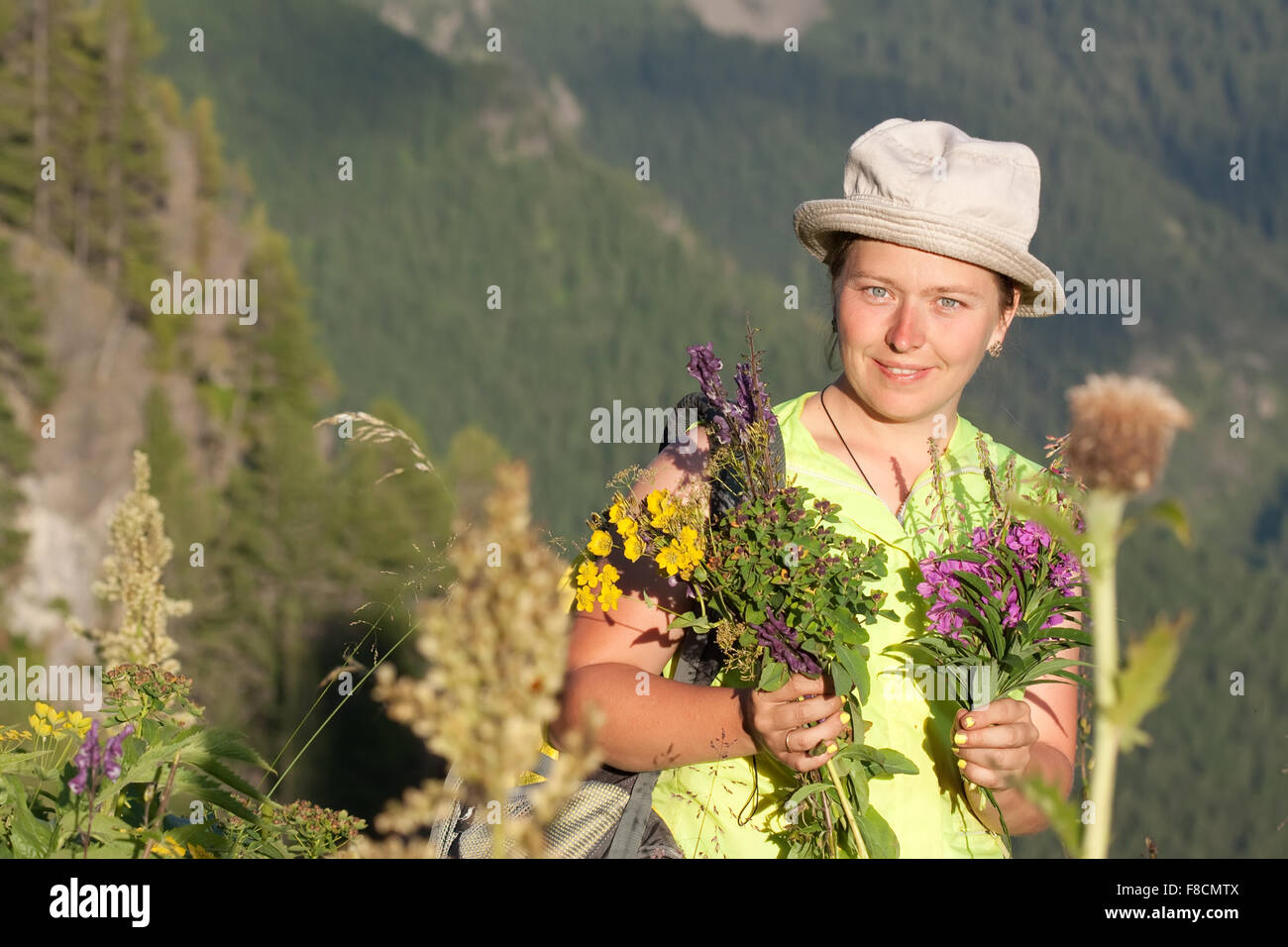 Beautiful woman herbs hi-res stock photography and images - Alamy