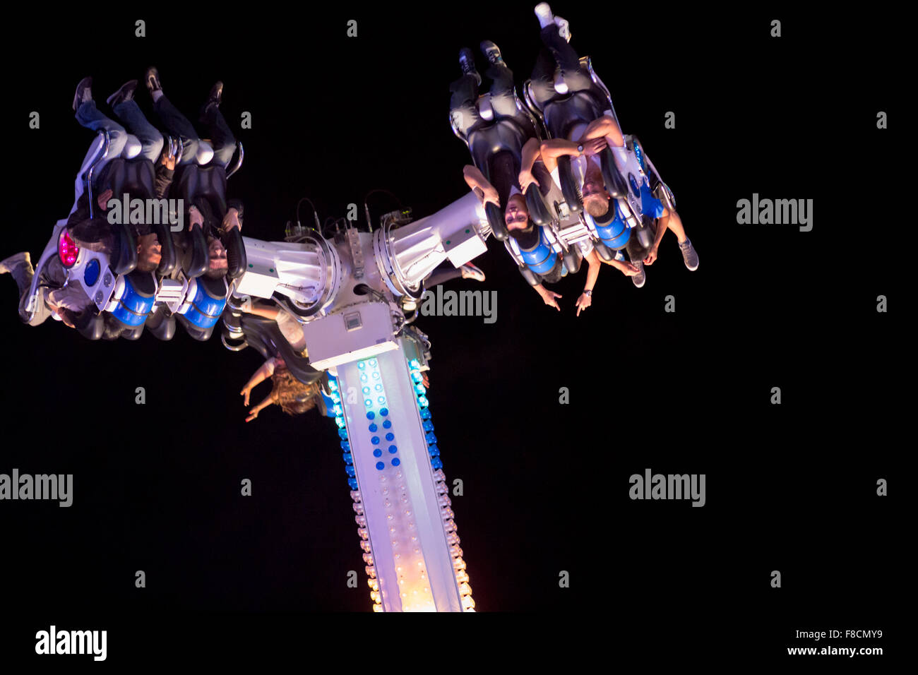 People making fun in a roller coaster Stock Photo - Alamy