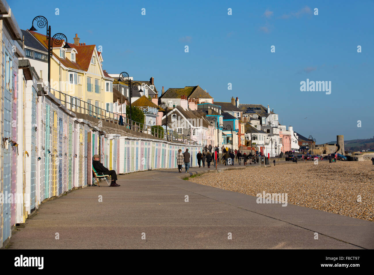Lyme Regis; Beach Huts; Dorset; UK Stock Photo Alamy