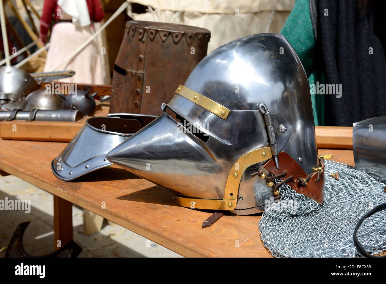 The Medival Knights helmet in Mdina, Malta Stock Photo