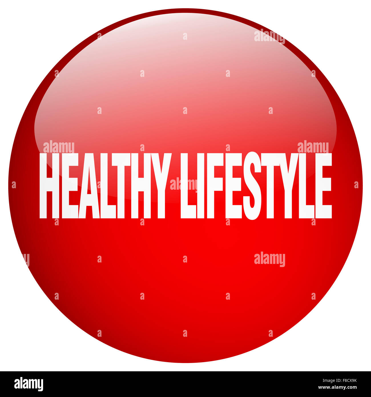 healthy lifestyle red round gel isolated push button Stock Photo Alamy