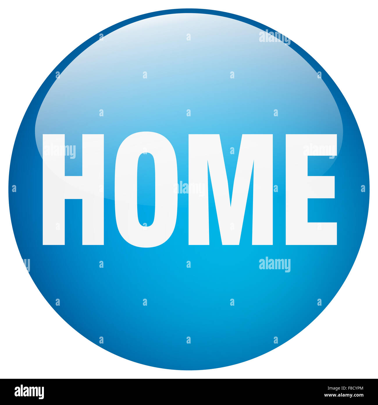 home blue round gel isolated push button Stock Photo - Alamy