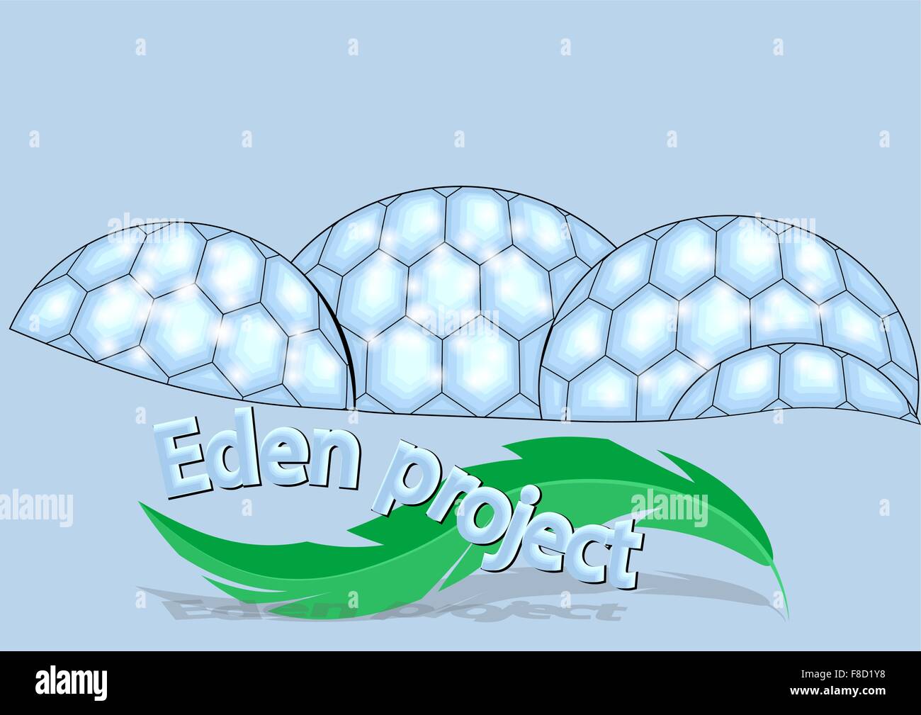 Eden project. abstract silhouette of green house Stock Vector
